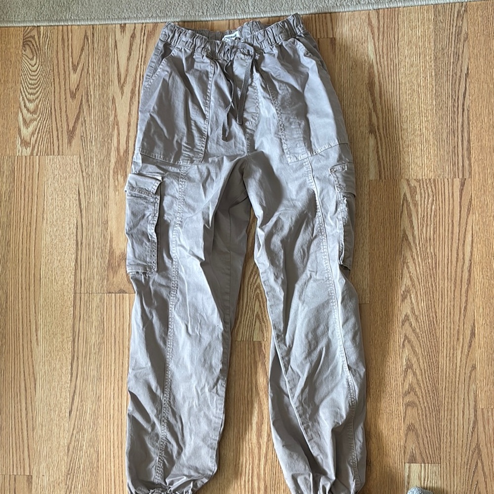 Garage Gray Cargo Jeans with Elastic Waistband